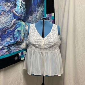 Torrid White Lace Blouse